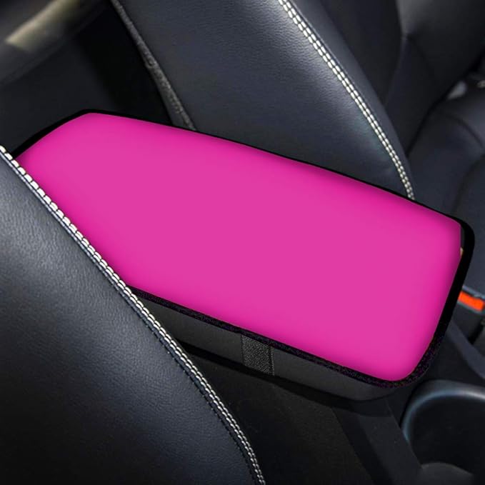 Hot Pink Universal Center Console Pad, Car Armrest Seat Box Cover Protector for Most Vehicle, SUV, Truck, Car,