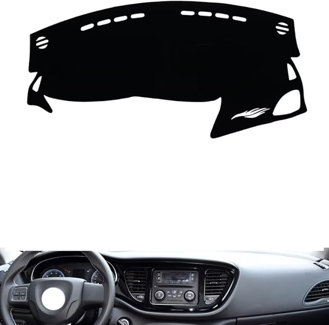 leather dashboard cover Compatible with FiatFiat Viaggio (no sensor，dash cover（black）