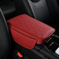 1 Pack Car Center Console Cover Custom Fit for Tesla Cybertruck 2024+, Leather Memory Foam Armrest Cushion Protector, Anti-Scratch Durable Armrest Pad,Red