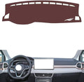 Leather Dashboard Cover Compatible with VW Tharu 2023,Dash Board Cover mat Anti-Slip Sun-Proof and dust-Proof(Brown)