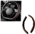 LoyaForba Car Steering Wheel Cover, Universal 15 Inch Leather Segmented Auto Steering Wheel Protector, Anti-Slip and Soft Breathable, Car Interior Accessories for Most Vehicle, SUV, Truck (Brown)