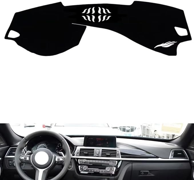 leather dashboard cover Compatible with BMW M3（speaker） 2014-2018，dash cover（black）