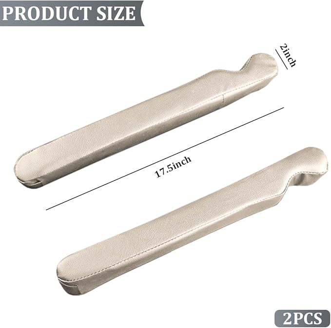 2PCS Car Seat Gap Filler, Leather Vehicle Seat Crevice Blocker Stopper to Prevent Things from Dropping, No-Drop Automotive Interior Console Catcher Plug, Universal for Vehicles (Beige)