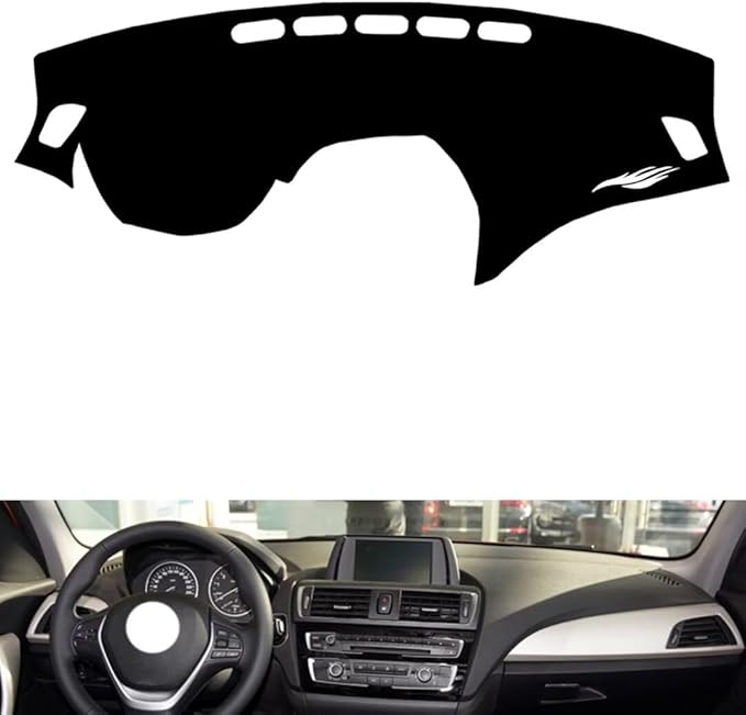 leather dashboard cover Compatible with BMW 1 series 2012-2016，dash cover（black）