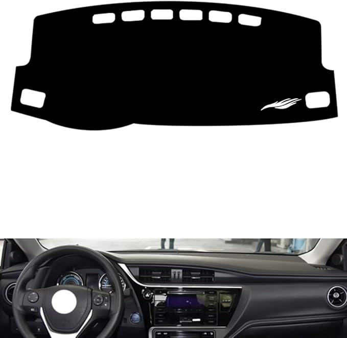 leather dashboard cover Compatible with Toyota Corolla 2019，dash cover（black）