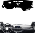 Leather Dashboard Cover Compatible with Cadillac CT4（Warning Light） 2020-2025，Dash Cover（Black）