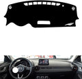 leather dashboard cover Compatible with Mazda CX-3（NO HUD），dash cover（black）