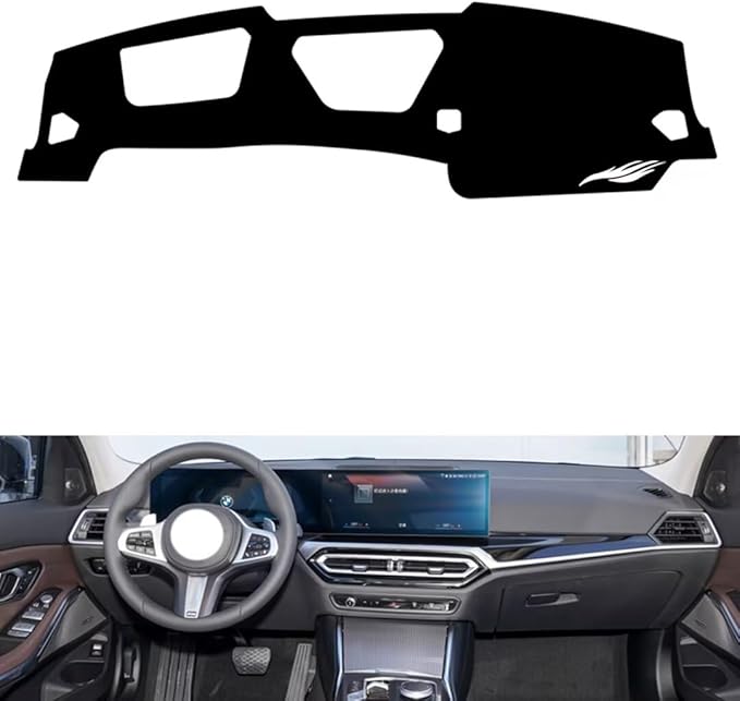 leather dashboard cover Compatible with BMW I3 (HUD 2022-2024，dash cover（black）