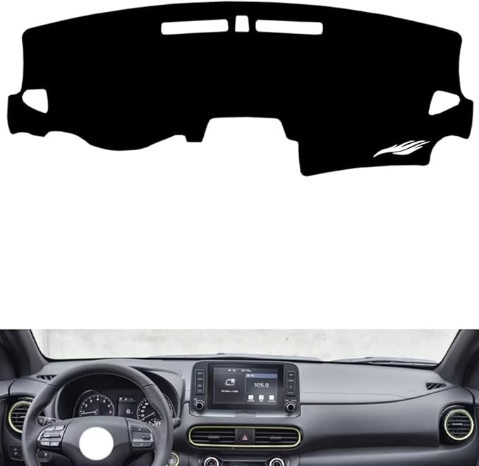 leather dashboard cover Compatible with HyundaiHyundai ENCINO，dash cover（black）
