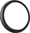 Leather Car Steering Wheel Cover for Men Women, Elastic, Breathable Anti-Slip, Universal 15 inch, (Black1)