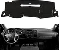 Dashboard Cover for GMC Sierra and Chevrolet Silverado- Fits 2007-2013 Models with Two Glove Boxes. Custom Fit Dash Mat, Won't Break Dash Sensors(Premium Carpet,Black)