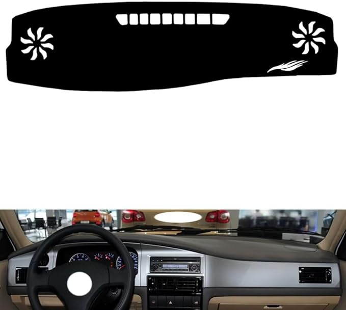leather dashboard cover Compatible with VW Santana vista（No air outlet） 2004-2010，dash cover（black）