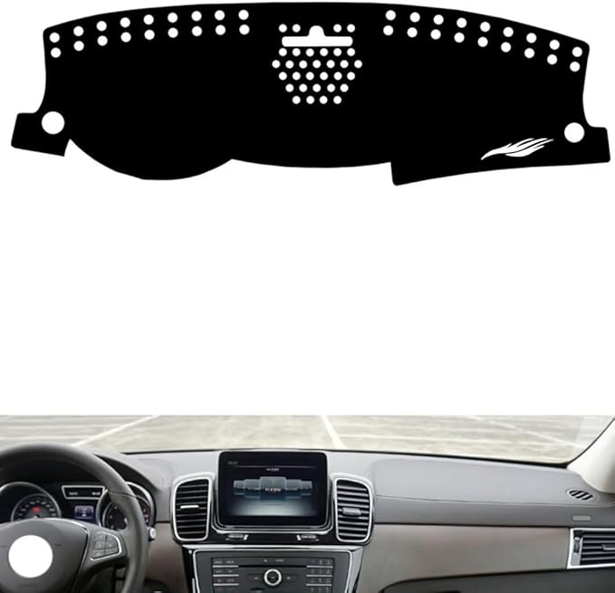 Leather Dashboard Cover Compatible with Mercedes GLE W166 2015-2019，Dash Cover（Black）