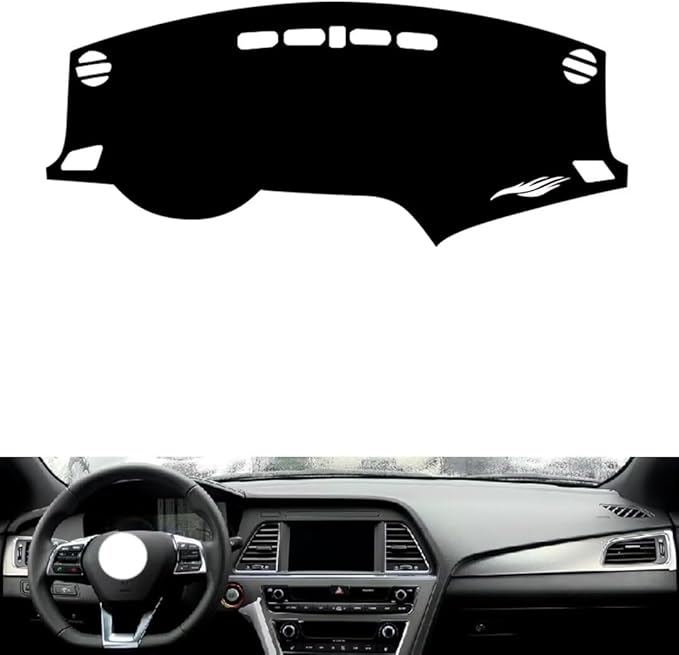 leather dashboard cover Compatible with HyundaiHyundai sonata Ⅸ，dash cover（black）