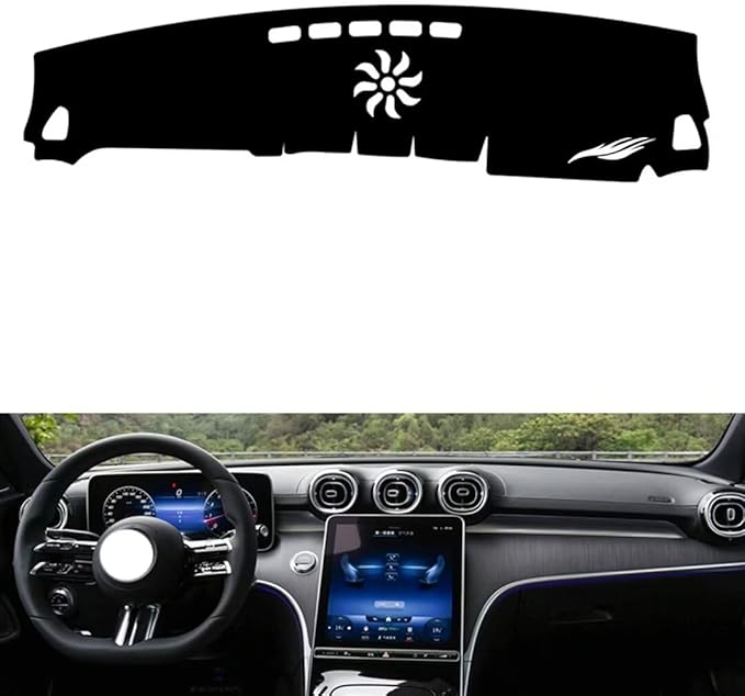 leather dashboard cover Compatible with Mercedes CLE，dash cover（black）