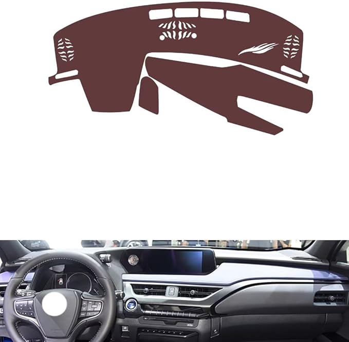Leather Dashboard Cover Compatible with LEX UX 2019-2020,Dash Board Cover mat Anti-Slip Sun-Proof and dust-Proof(Brown)