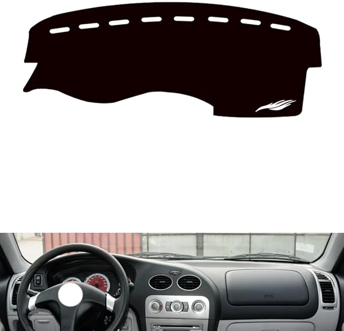 leather dashboard cover Compatible with Mitsubishi Lancer，dash cover（black）