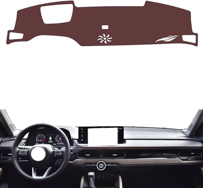 Leather Dashboard Cover Compatible with Honda Inspire (HUD 2023,Dash Board Cover mat Anti-Slip Sun-Proof and dust-Proof(Brown)