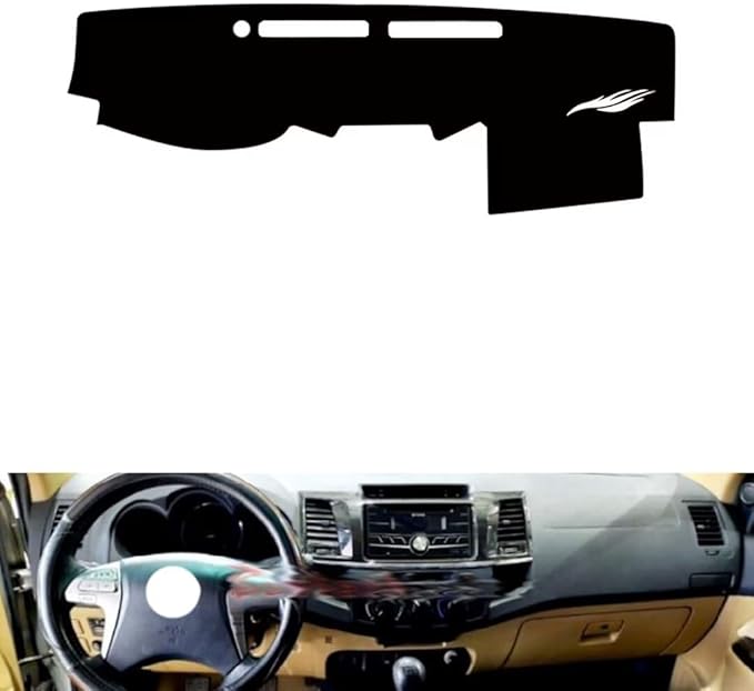leather dashboard cover Compatible with Toyota Fortuner Fortuner 2009-2015，dash cover（black）