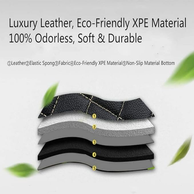 Customize Car Floor Mats for 99% Sedan SUV Sports Car All Weather Leather Full Coverage Waterproof Non-Slip Vehicle Lining Pads (Black red Stitching)