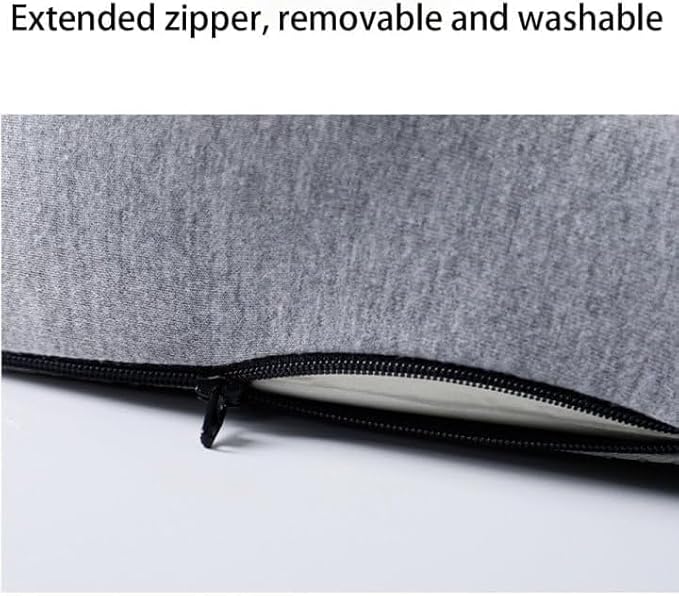 L-Shaped Memory Foam Seat Cushion with Lumbar Support-Ergonomic Car & Office Chair Cushion for Sciatica, Coccyx & Back Pain Relief Supports Hips & Back for Drivers & Long Sitting (Light Grey)