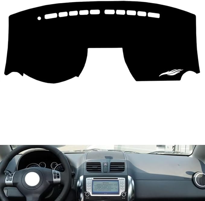 leather dashboard cover Compatible with Suzuki SX4，dash cover（black）