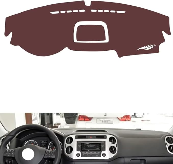 Leather Dashboard Cover Compatible with VW Compatible with TIGUAN，Dash Cover, Non-Slip Dash Cover, Dash mat Dashboard Cover, Interior Dash Covers