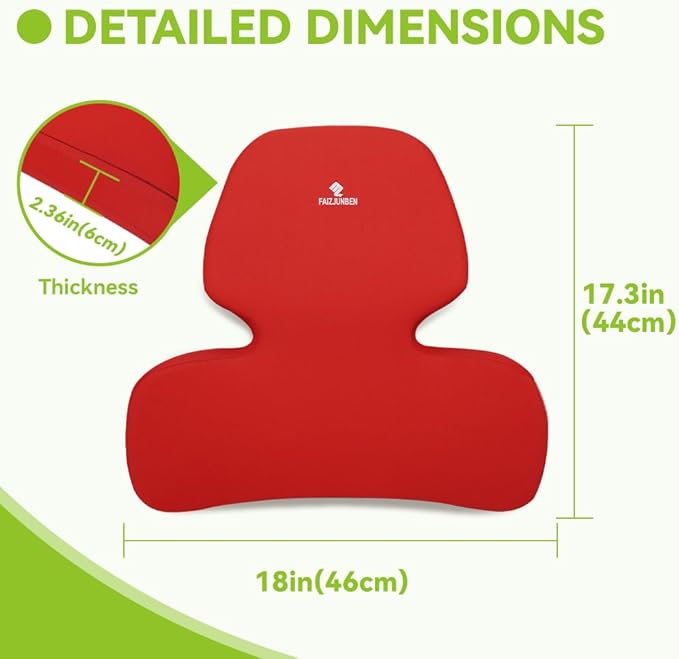 FAIZJUNBEN Lumbar Support Pillow, Memory Foam Cushion, Improve Posture and Relieve Low Back Pain, Lumbar Support for car Seats, Gaming Chairs, Office Chairs, wheelchairs