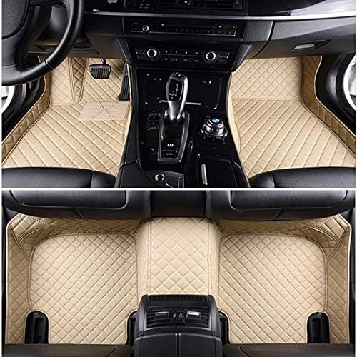 Custom Waterproof Leather Car Floor Mats Fit for Most Car SUV Truck & Sportscar All Weather Protection Vehicles (Color Beige)