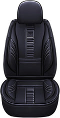 Pengchen Waterproof 5 Car Seat Covers for Honda Accord Crosstour 2010-2011, Premium Faux Leather Automotive Front and Back Seat Protectors Compatible with Airbag Black & Black Line