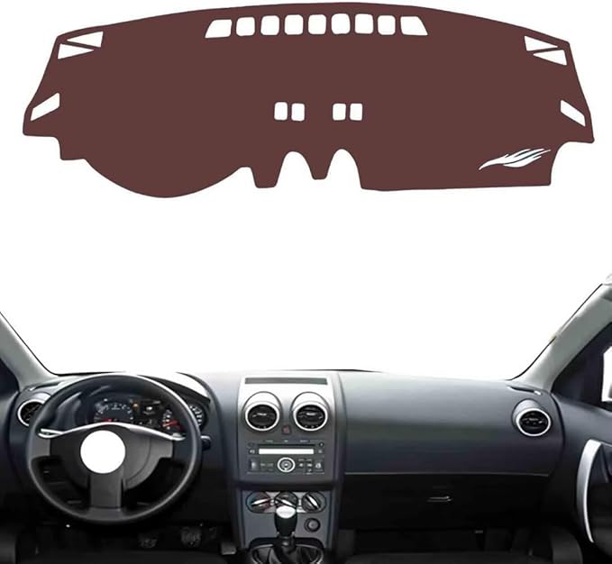 Leather Dashboard Cover Compatible with Nissan Qashqai (no Navigation) 2008-2015，Dash Cover, Non-Slip Dash Cover, Dash mat Dashboard Cover, Interior Dash Covers