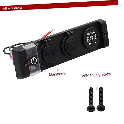 PRETYZOOM Dual USB Circuit Breaker Panel with Dust Cover for Car Rv and Boat Overload Protection Rocker Switch with LED Indicator for Automotive Use
