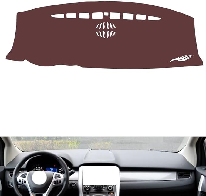 Leather Dashboard Cover Compatible with Ford Edge (Speakers 2011-2012，Dash Cover, Non-Slip Dash Cover, Dash mat Dashboard Cover, Interior Dash Covers