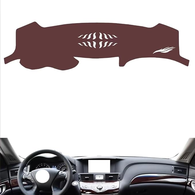 generic leather dashboard cover Compatible with Infiniti Q70L，dash cover, Non-Slip Dash Cover, Dash mat Dashboard Cover, Interior Dash Covers, brown