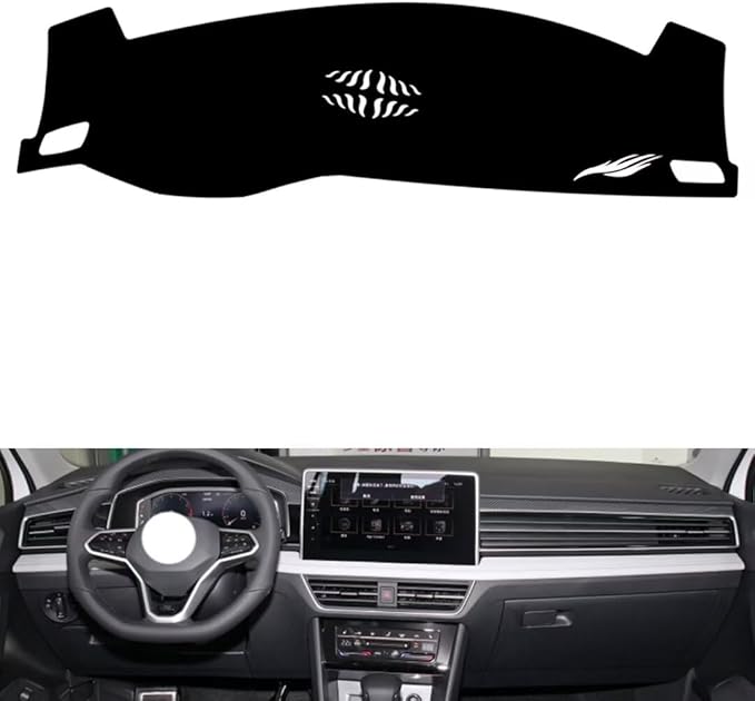 leather dashboard cover Compatible with VW Compatible with TIGUAN X (speakers 2022-2023，dash cover（black）