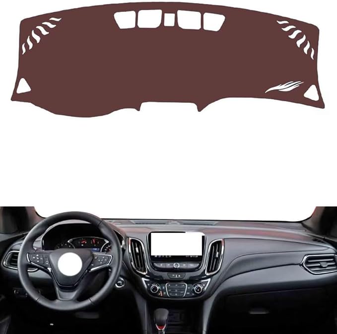 Leather Dashboard Cover Compatible with Chevy Equinox（NO HUD,No Speaker） 2017-2023，Dash Cover, Non-Slip Dash Cover, Dash mat Dashboard Cover, Interior Dash Covers