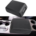 XITER 1PC Leather Center Console Armrest Box Cover Waterproof Cushion Pad for F150 2004-2008 Not Fit Jump Seat Console(Black Stitches)