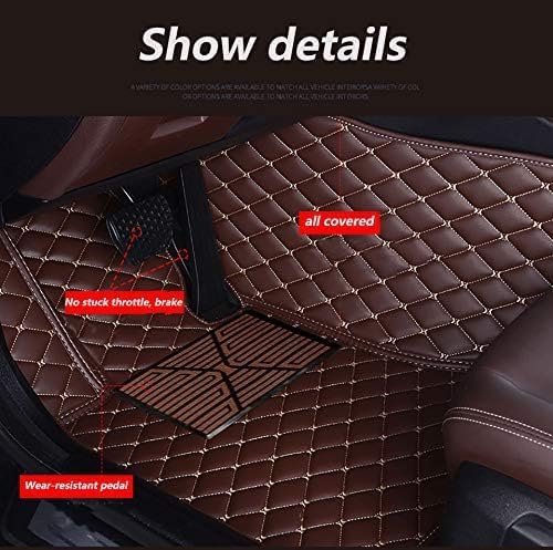 Custom Floor Mats for Cars，Luxury Full Coverage All Weather Car Floor Mats，Leather Car Mat Set ， Floor Mats for 99% of Cars, Trucks & SUVs (Black Rice in Edge Powder)