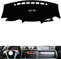 leather dashboard cover Compatible with Mercedes SMART（No tachometer） 2009-2014，dash cover（black）