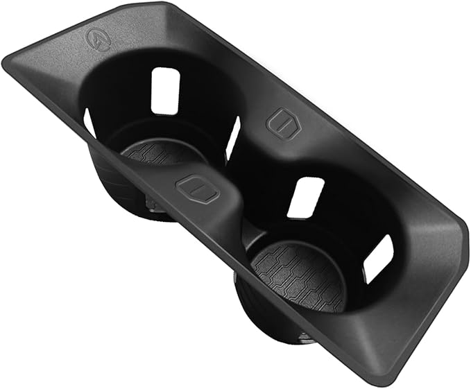 Muslogy Center Console Cup Holder Inserts Compatible with 2021-2024 2025 Ford F150 F-150 Accessories Middle Console Drink Holder Liner TPE Organizer Non-Slip Drink Stopper(Bucket Seat Only)