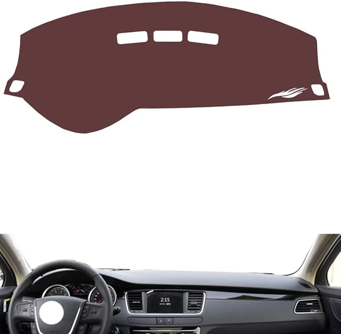 Leather Dashboard Cover Compatible with Peugeot 508（NO HUD），Dash Cover, Non-Slip Dash Cover, Dash mat Dashboard Cover, Interior Dash Covers