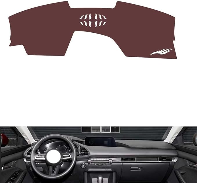 Leather Dashboard Cover Compatible with Mazda 3 Axela (NO HUD、Speaker) 2020-2025，Dash Cover, Non-Slip Dash Cover, Dash mat Dashboard Cover, Interior Dash Covers
