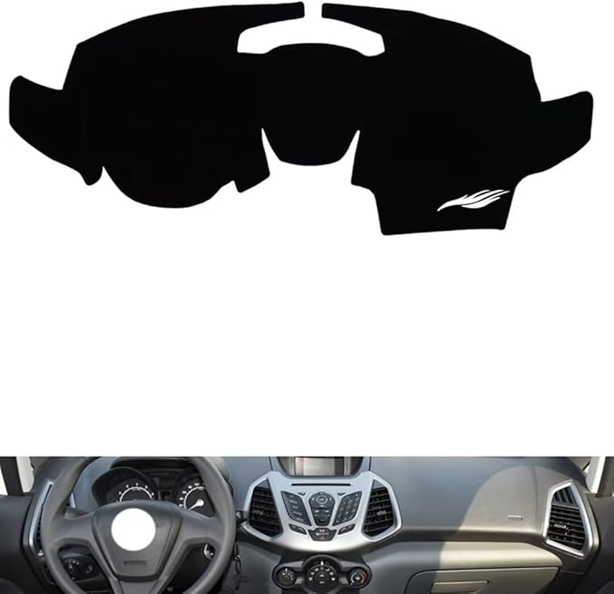 leather dashboard cover Compatible with FORD Ecosport（navigation） 2013-2017，dash cover（black）