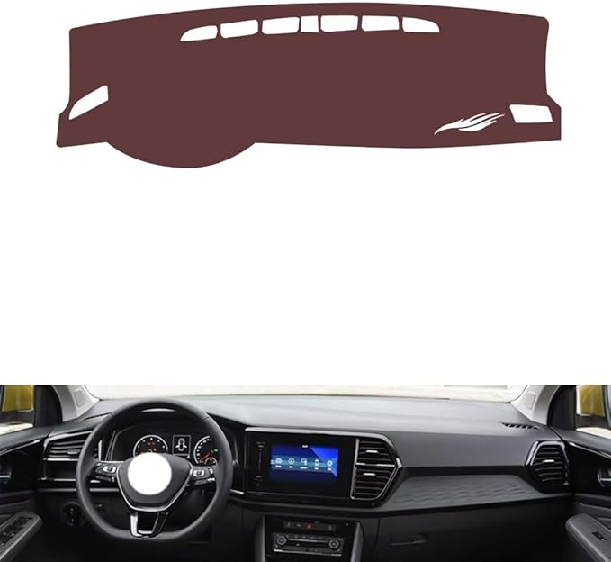 generic leather dashboard cover Compatible with VW Compatible with Jetta VS7，dash cover, Non-Slip Dash Cover, Dash mat Dashboard Cover, Interior Dash Covers, brown