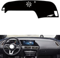 leather dashboard cover Compatible with Mercedes EQC（NO HUD），dash cover（black）