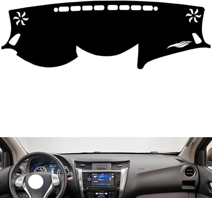 leather dashboard cover Compatible with Nissan NAVARA，dash cover（black）