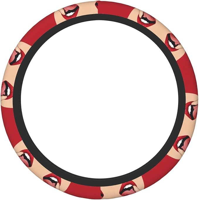 Tongue Out Neoprene Steering Wheel Covers Women Men Car Accessories, Universal 15 Inch Fit Auto, Suvs, Truck