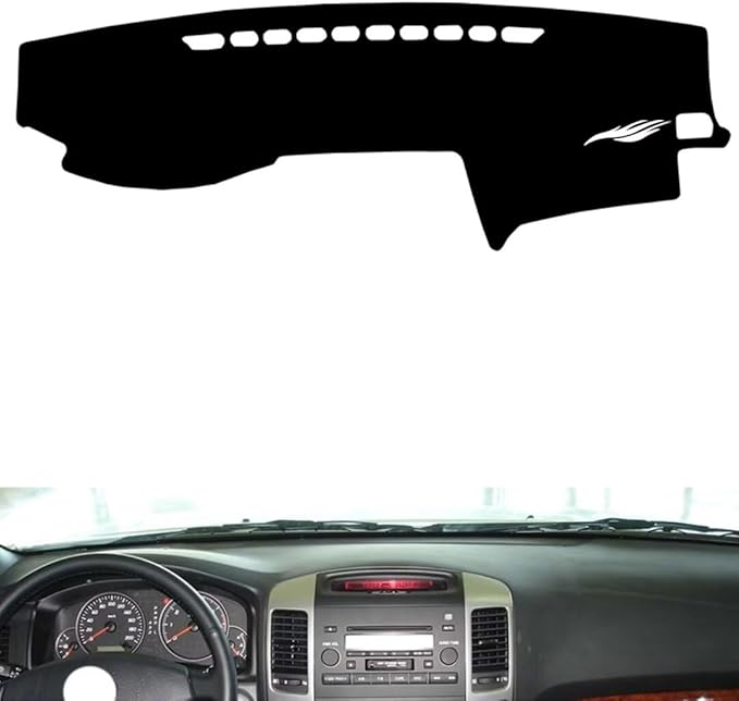 leather dashboard cover Compatible with Toyota Prado (2700) 2004-2006，dash cover（black）