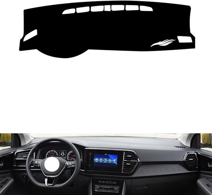 leather dashboard cover Compatible with VW Compatible with Jetta VS5，dash cover（black）