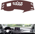 Leather Dashboard Cover Compatible with Audi A7（HUD） 2009-2018,Dash Board Cover mat Anti-Slip Sun-Proof and dust-Proof(Brown)
